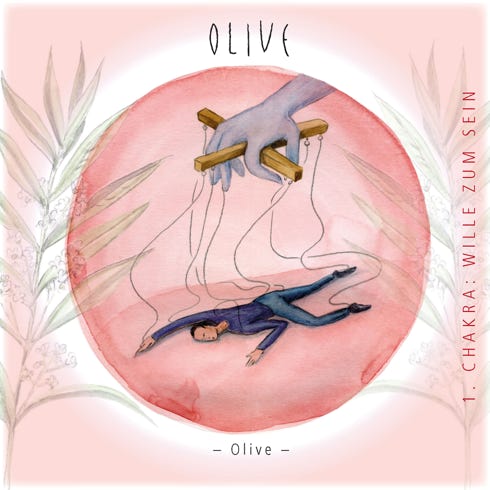 Titelseite Bachblüten-Karte “Olive“, völlige Erschöpfung
